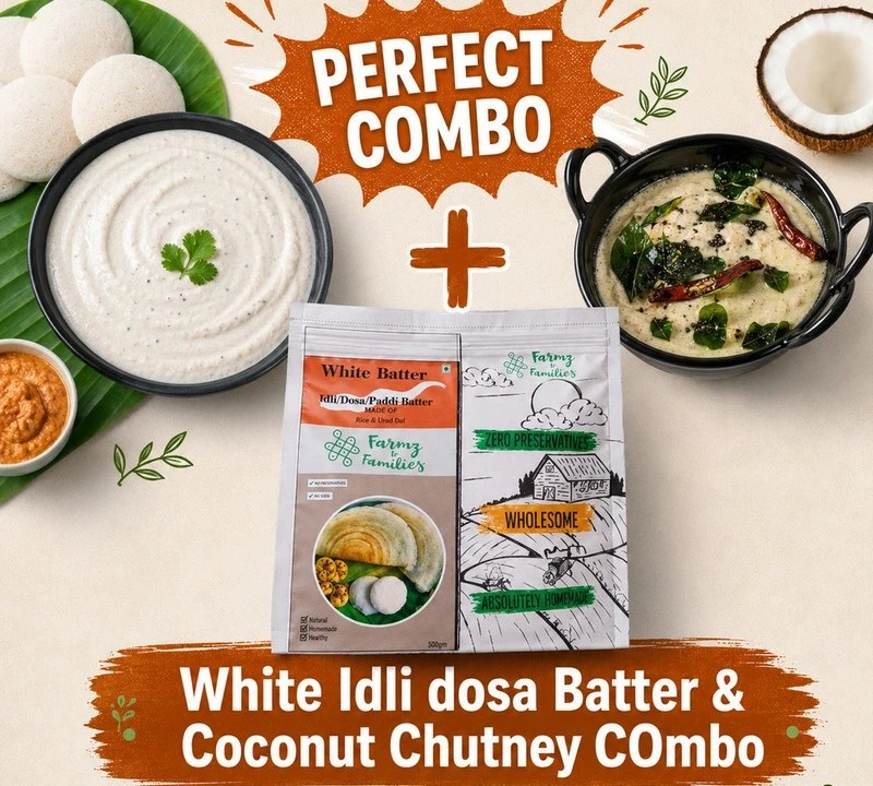 White idli dosa Batter & Coconut Chutney Combo
